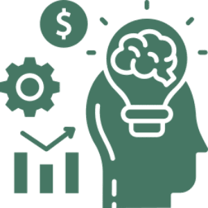 Brainstorming and analytics concept with icons.